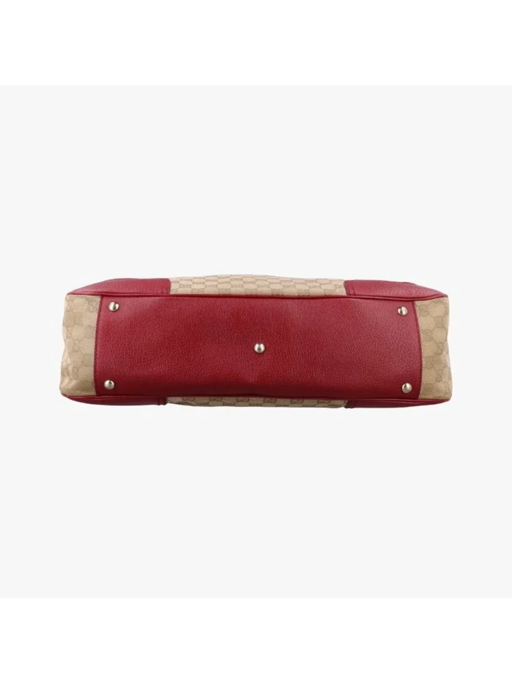 Gucci GG Supreme Beige Red Canvas Leather Handbag